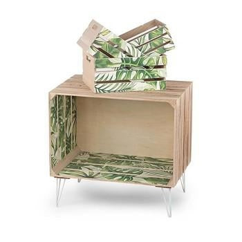 Espositore scaffale con 3 contenitori Greenery, 56x38H39/53 cm