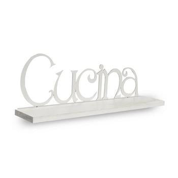 Mensola "cucina" bianca, 52x16x20 cm