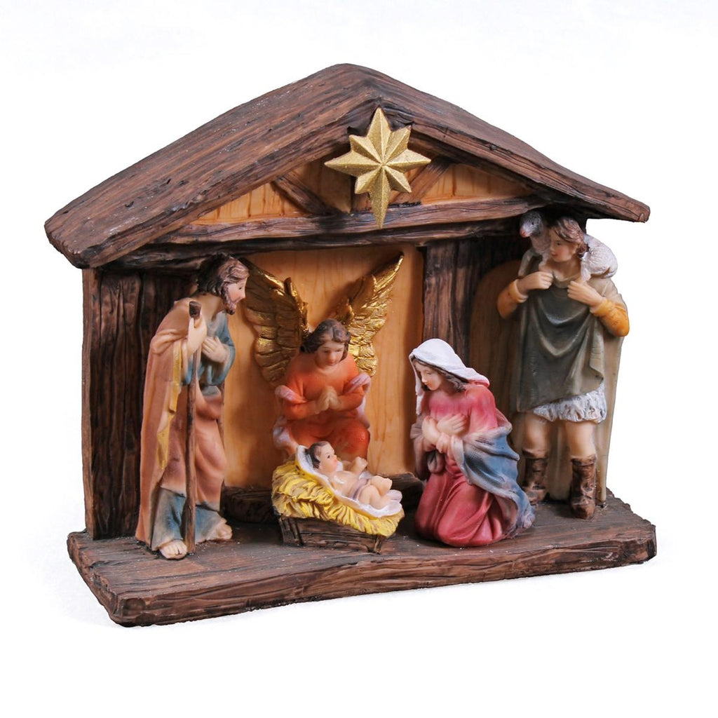 Presepe nativita' resina c/led, 18X6H16 cm