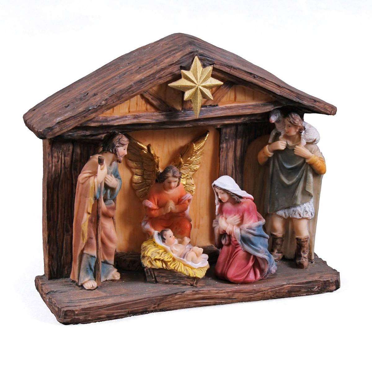 Presepe nativita' resina c/led, 18X6H16 cm