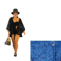 Kimono in pizzo blu, 100% cotone