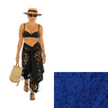 Stola in pizzo blu di cotone