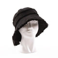 Cappello cloche nero in lino, cotone e nylon