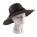 Cappello nero in paglia naturale con fascia