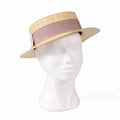 Cappello in paglia naturale con fascia rosa antico