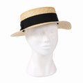 Cappello in paglia naturale con fascia nera