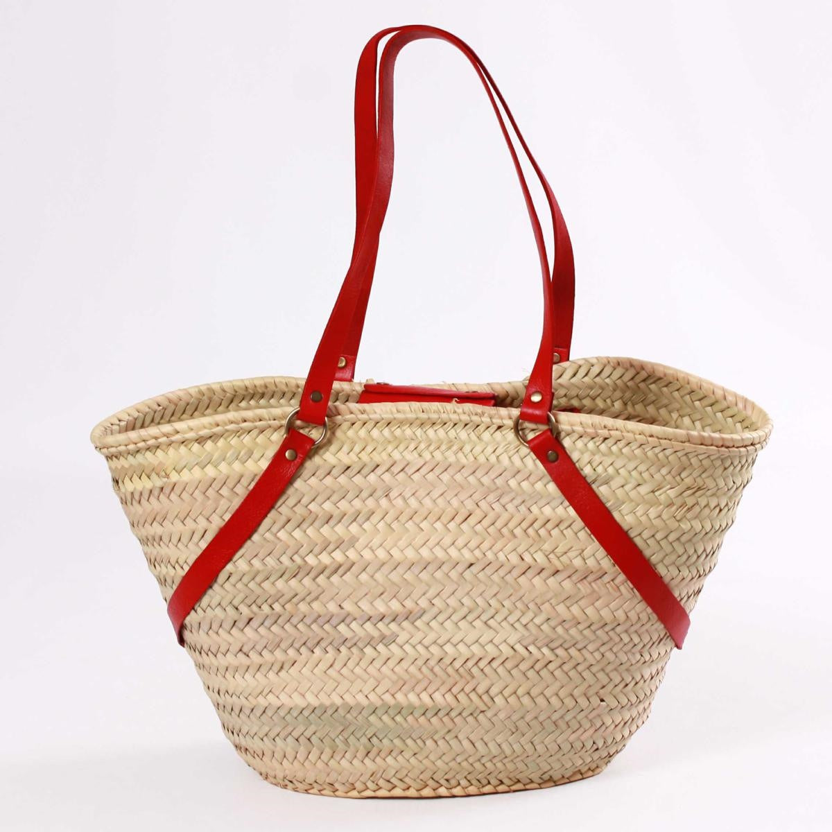 Borsa in paglia naturale 100% e vera pelle