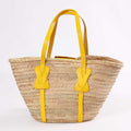 Borsa in paglia naturale e vera pelle