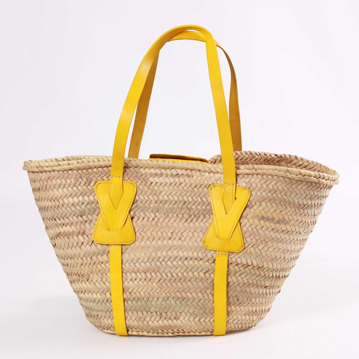 Borsa in paglia naturale e vera pelle