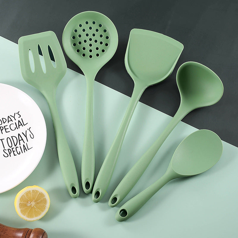 Utensili in silicone verde avocado, set 5 pezzi – dettaglio 1