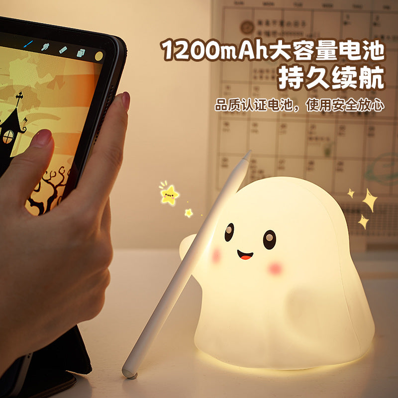 Luce notturna fantasma in silicone, tap, per Halloween – foto 6