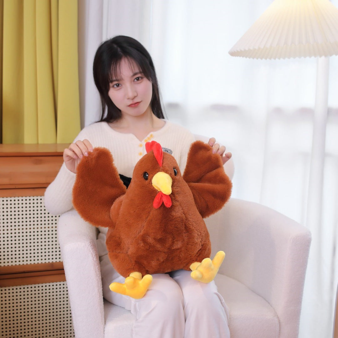 Cuscino peluche a forma di gallina, morbido e decorativo – foto 2