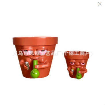 Cross-border new smoking flower pot simulation spoof Funny Valentine's Day gift home decoration resin decoration artwork