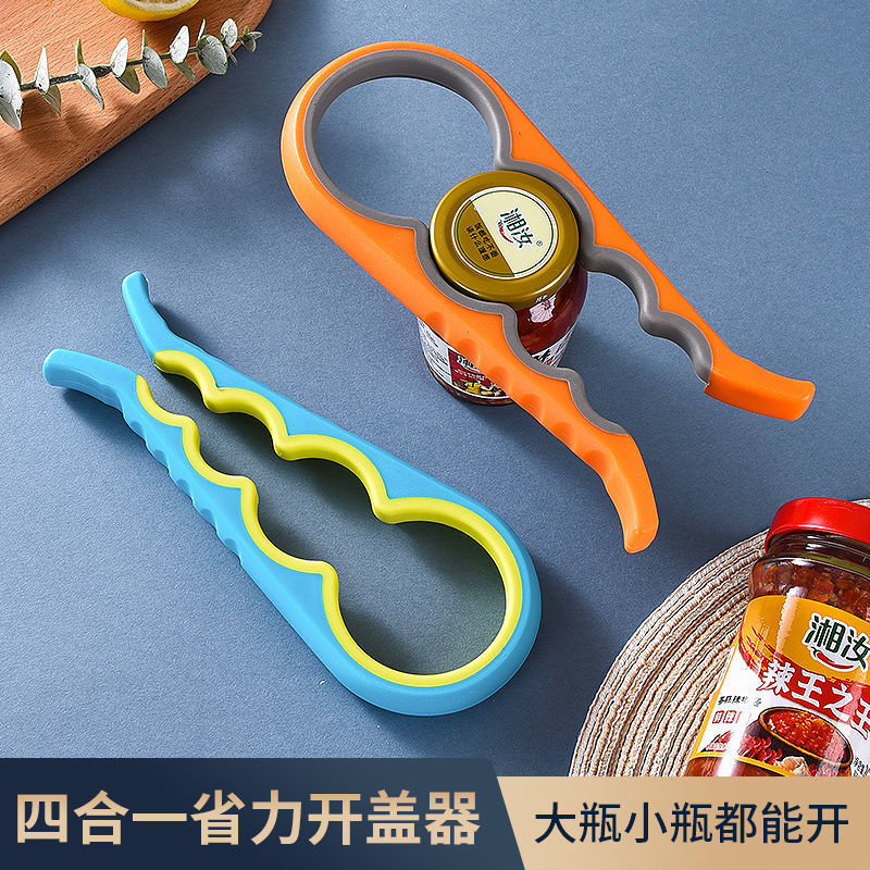 Apribottiglie e apriscatole 4 in 1 con presa antiscivolo