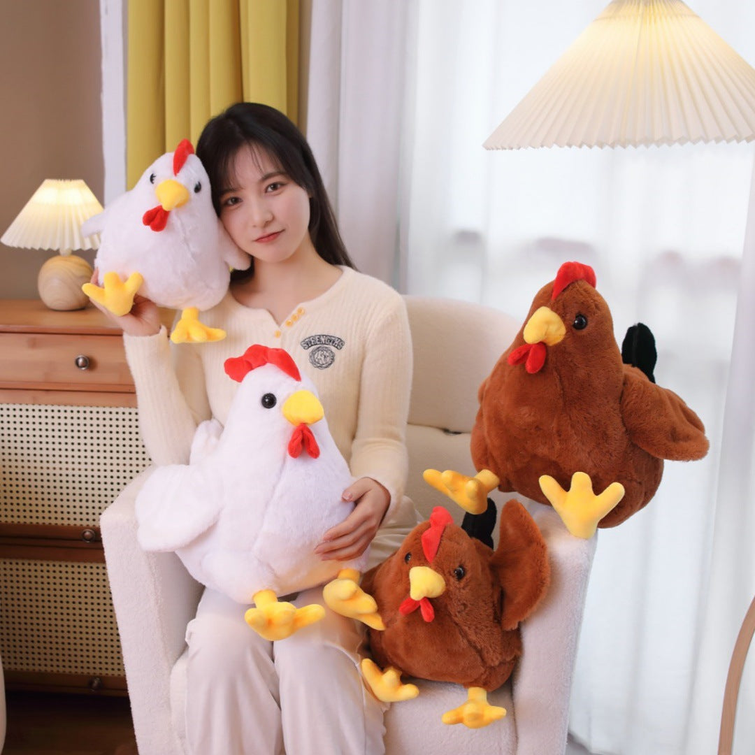 Cuscino peluche a forma di gallina, morbido e decorativo – foto 3