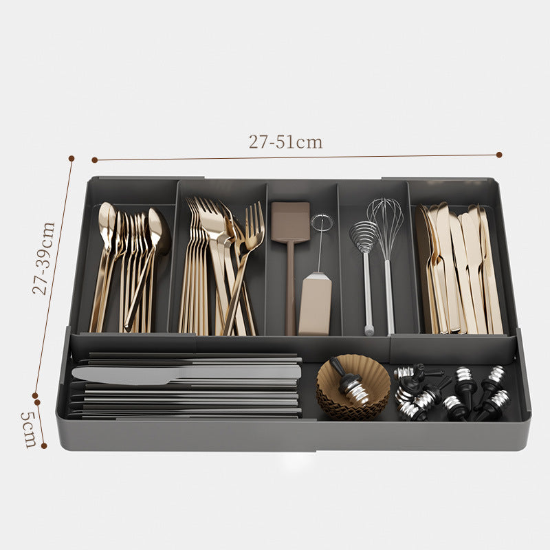 Organizer da cassetto estensibile con tre scomparti posate – dettaglio 17