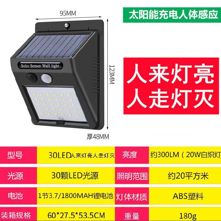 Lampada solare da giardino con sensore, impermeabile