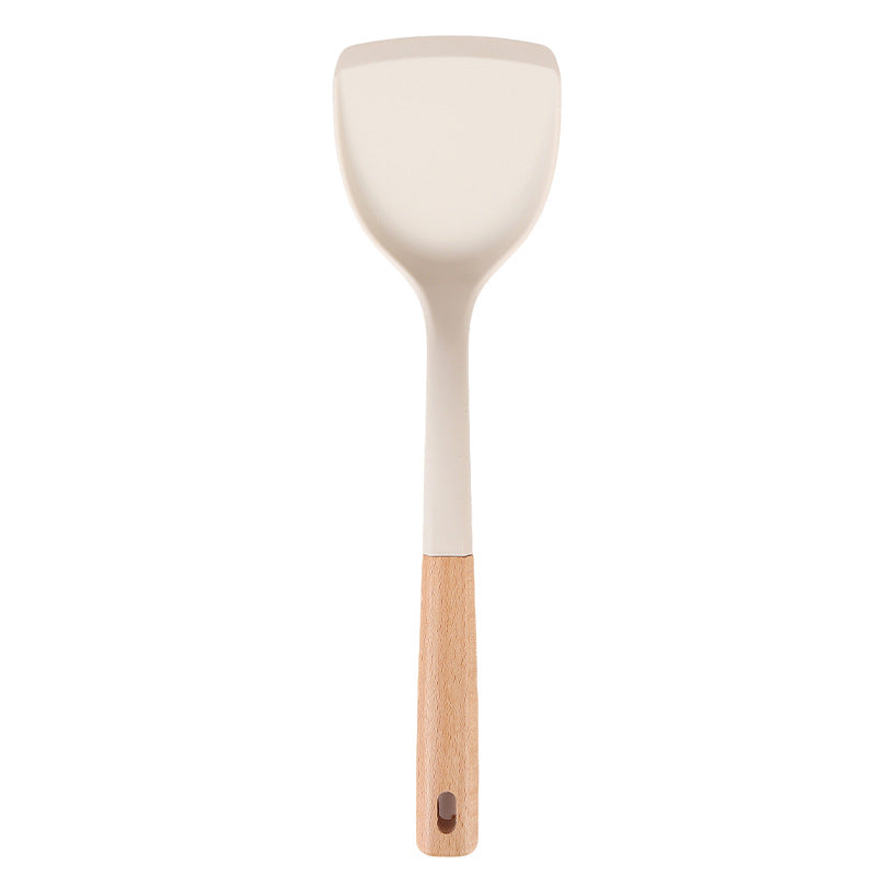 Utensili in silicone con manico in legno, singoli o set – dettaglio 10