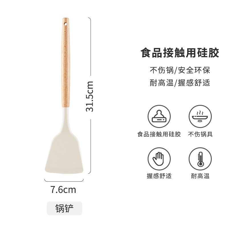 Spatole e mestoli in silicone con manico in legno – dettaglio 5