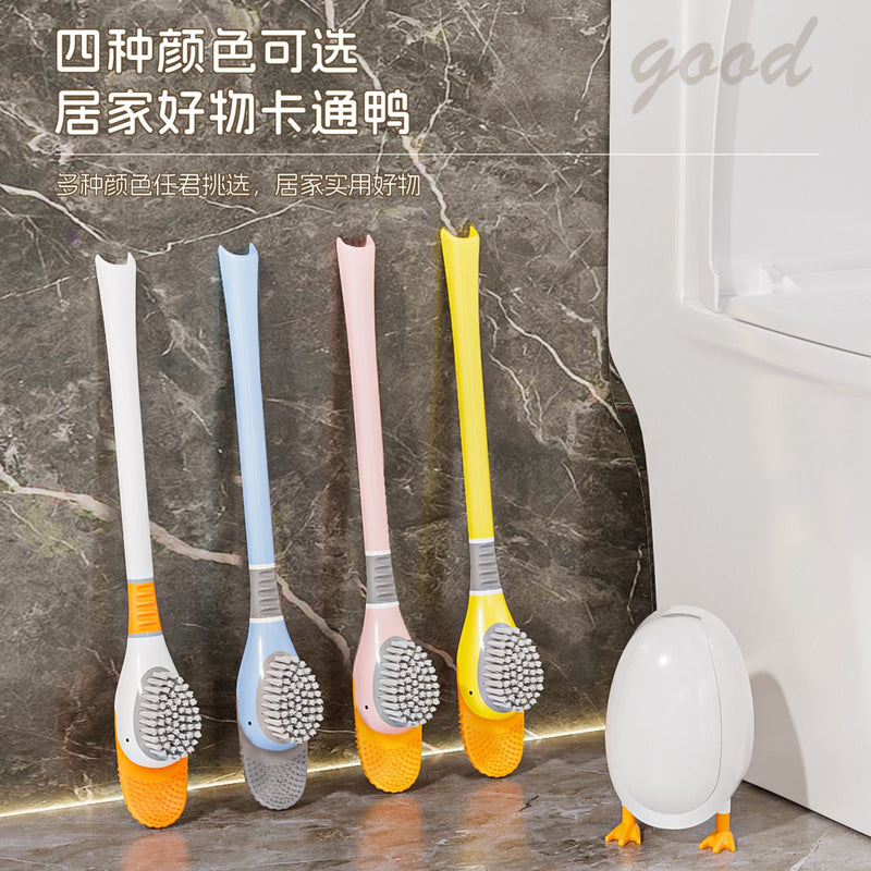 Scopino da bagno in silicone a forma di papero, con base