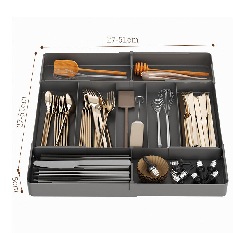 Organizer da cassetto estensibile con tre scomparti posate – dettaglio 6