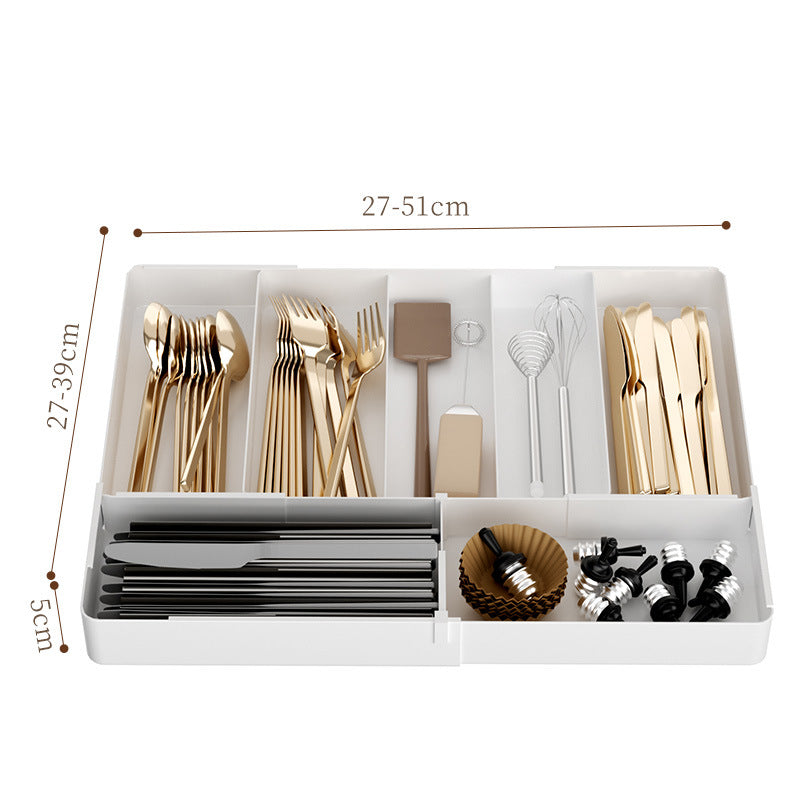 Organizer da cassetto estensibile con tre scomparti posate – dettaglio 12