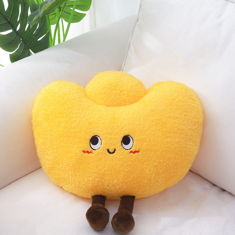 Cuscino peluche leone portafortuna, decoro per divano