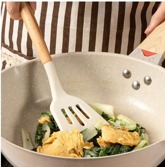 Spatole e mestoli in silicone con manico in legno – dettaglio 3
