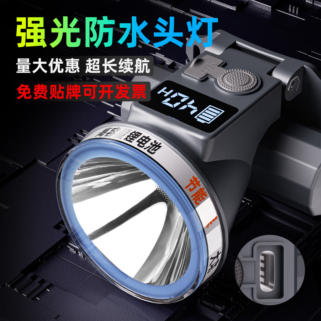Torcia frontale LED ricaricabile ad alta potenza