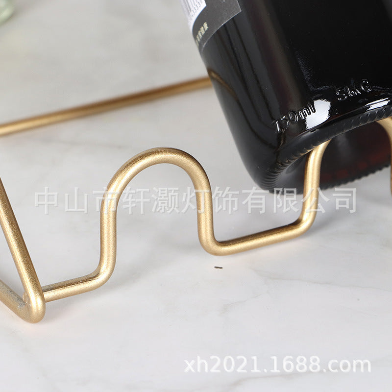 Portabottiglie da tavolo in metallo, design minimal – foto 2