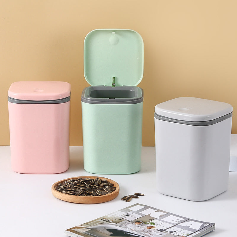 Mini cestino da scrivania con coperchio a pressione – foto 2