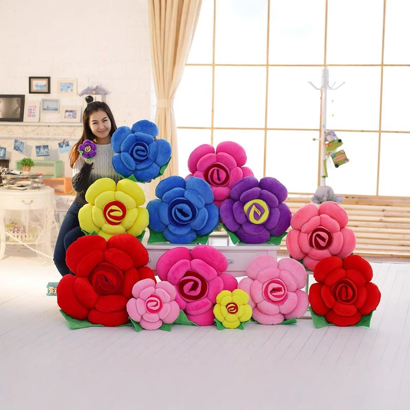 Cuscino peluche a forma di rosa 3D per divano