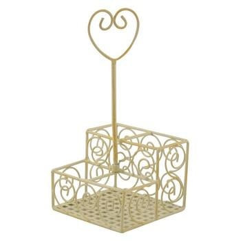Oliera 4 p. Ferro bianco, 12x12x27 cm