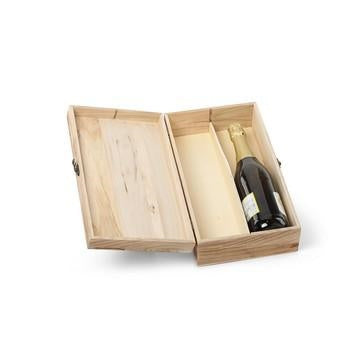 Portabottiglie 2 posti in legno fuocato (kit da 5)