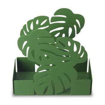 Portabicchieri a foglia verde, 16x8x16 cm (kit da 5)