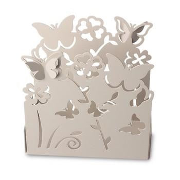 Porta bicchieri fiori e farfalle, 16x8x16 cm