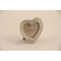 Portafoto a cuore in legno bianco con rosellina (kit da 10)