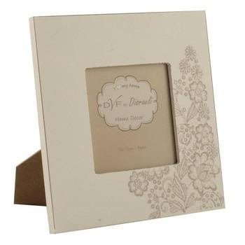 Portafoto bianco con decoro decapé (kit da 10)