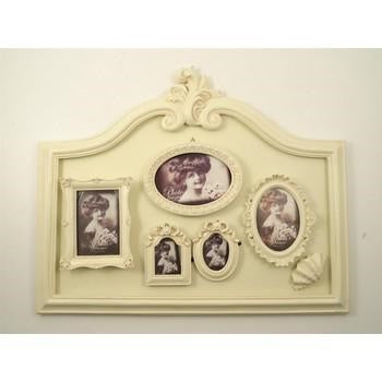 Portafoto da appendere a 5 posti crema Bacheca, 67x55,5 cm