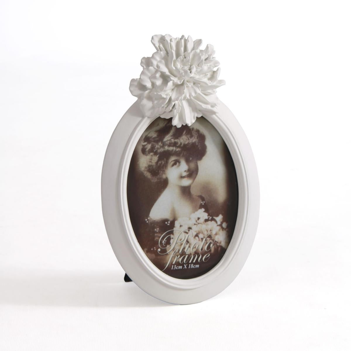 Porta foto ov bianco fiore top, 17x26,5 cm