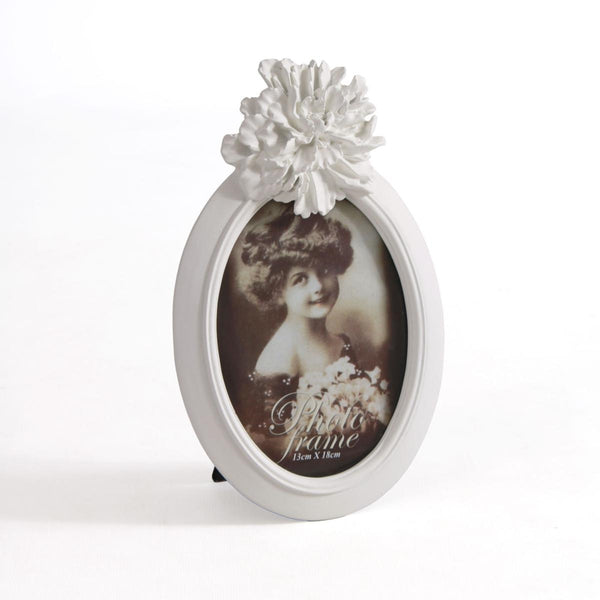 Porta foto ov bianco fiore top, 17x26,5 cm