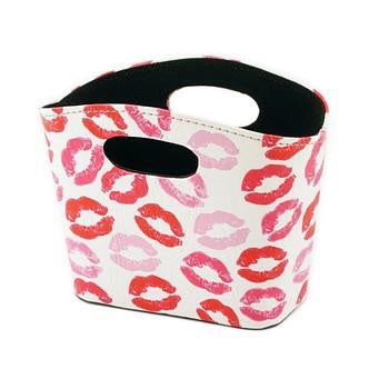 Porta gioie - contenitore baci rosa ecopelle, 20x12x16 cm