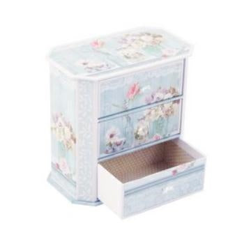 Porta gioie cassettiera azzurra