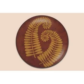 Piatto in ceramica marrone a foglie, Ø30 cm (kit da 3)