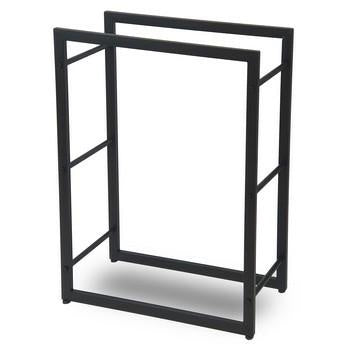 Porta legno alto ferro nero, 60x25x80 cm