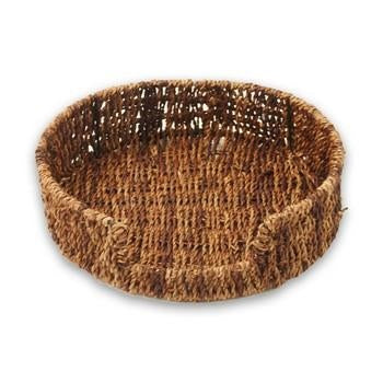 Portapiatti grande in erba marrone, Ø26H7 cm (kit da 10)
