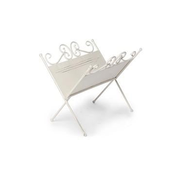 Portariviste in ferro crema, 38x28H35 cm (kit da 3)