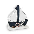 Portatovaglioli a barchetta tema mare, 12x7x13 cm (kit da 10)