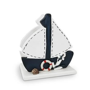 Portatovaglioli a barchetta tema mare, 12x7x13 cm (kit da 10)
