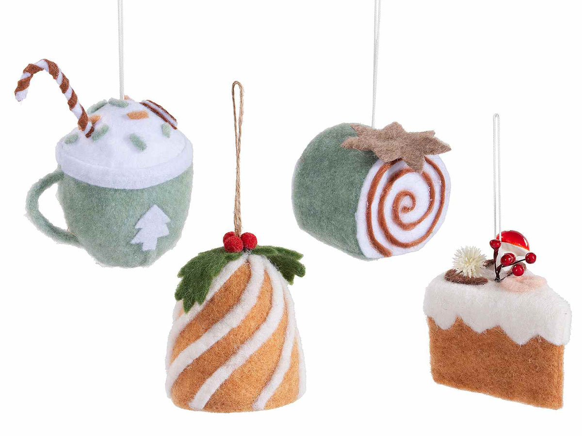 Decorazioni a forma di dolcetti di Natale da appendere all'albero realizzati, set da 12 pezzi, cm 9 x 7,5 x 12 H